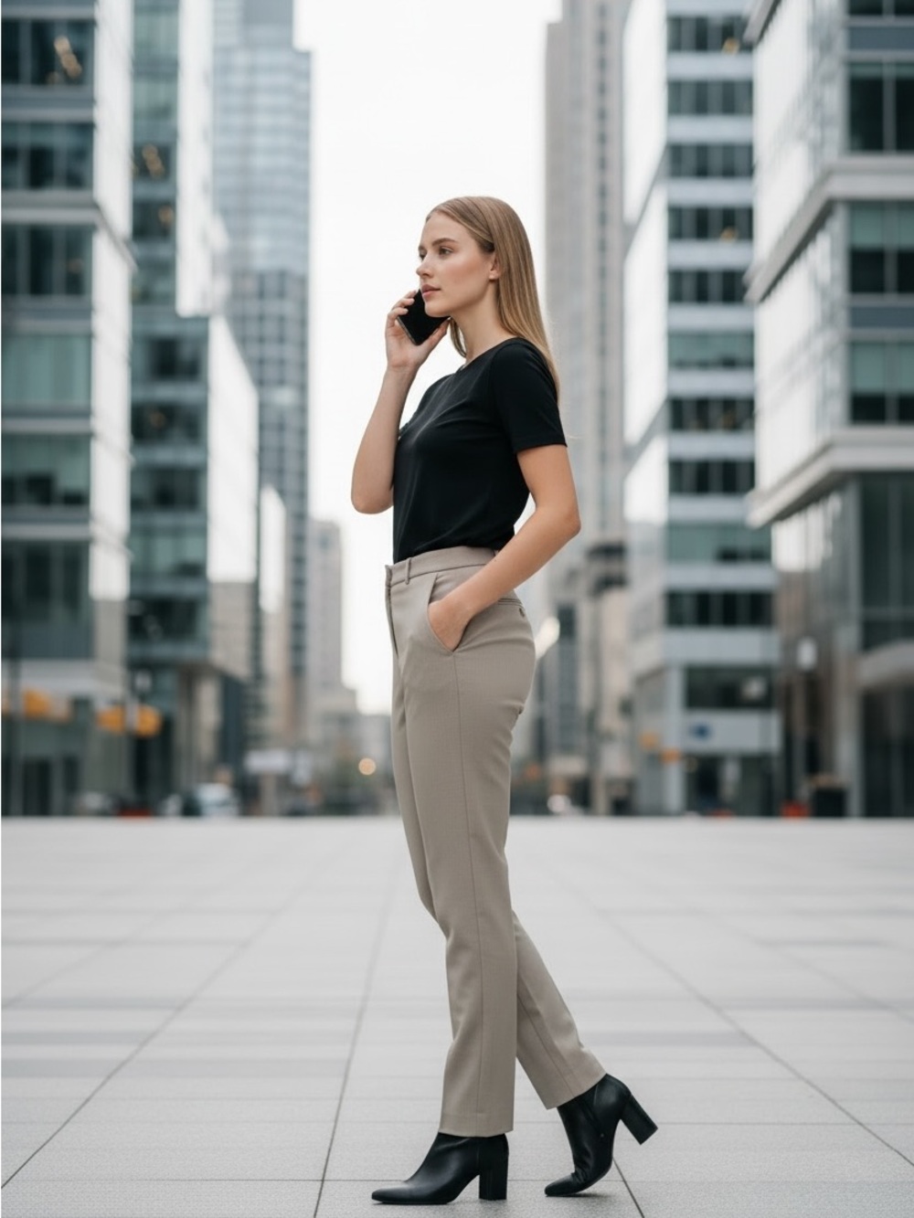 NEW NWT Ann Taylor Three-Piece Pant Suit w/ Matching Slim Skirt in Light Beige - Picture 5 of 16